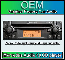 Mercedes SLK Audio 10 CD player, Merc R170 car stereo + radio code and keys