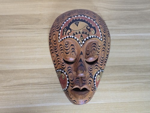 African wooden mask bird - wooden, face