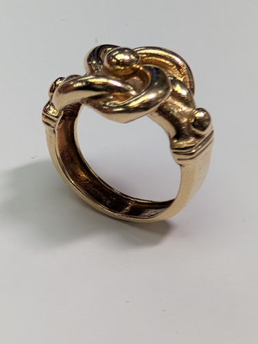 9ct gold twisted knot ring - gold,