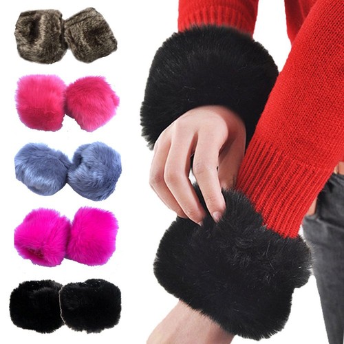Wrist faux fur cuffs - wrist,