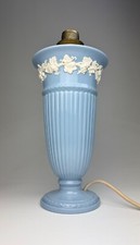 Vintage Table Lamp by Wedgwood Embossed Queen’s Ware (Cream on Blue) England,
