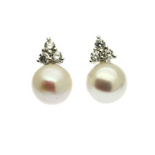 Pearl & Faux Diamond Stud