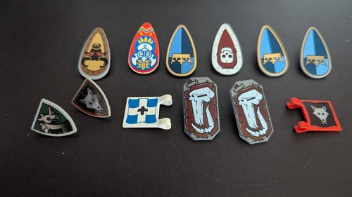 Lego shields and - and, flags