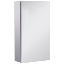 HOMCOM Wall Mounted Bathroom Mirror Glass Storage Cabinet Stainless Steel