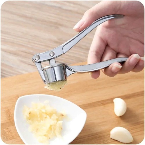 Stainless steel garlic crusher - steel,