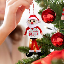 Pre-personalised Snowglobe Santa Elf Christmas Tree Decoration Gift