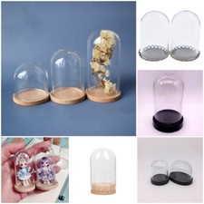 Miniature Glass Dome Display Bell Jar Cloche with Base Doll Gift Holder Decor