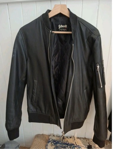 Schott men leather jacket - leather,