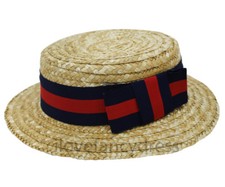 CHILDS DELUXE STRAW BOATER HAT