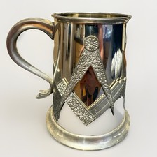 Masonic Lodge One Pint Tankard Mug, Buckingham Pewter, Made In England, Vintage
