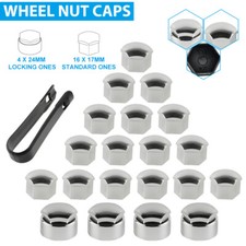 17mm Standard Wheel Lug Nut Bolt Center Cover 24mm Locking Cap For VW For Audi