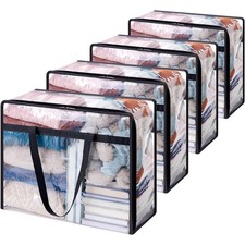 4Pcs PVC Clear Zipped Storage
