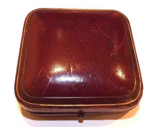 Antique leather medal - antique, case