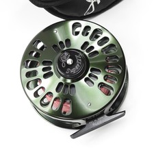 Abel Super 12X Fly Fishing Reel. Dark Green Finish. Made in USA. W/ Case.