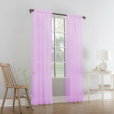 Pairs Of Sheer Slot Top Plain Voile Net Curtain Panels - Free Postage