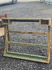 Vintage Wooden Wall Hanging Plate Rack Cottage Rustic Faded green paint