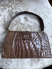 Vintage Crocodile Skin Handbag