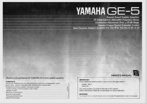 Yamaha stereo graphic - yamaha, ge-5