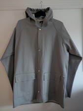 Elka Waterproof Raincoat Hooded Jacket Size M Grey