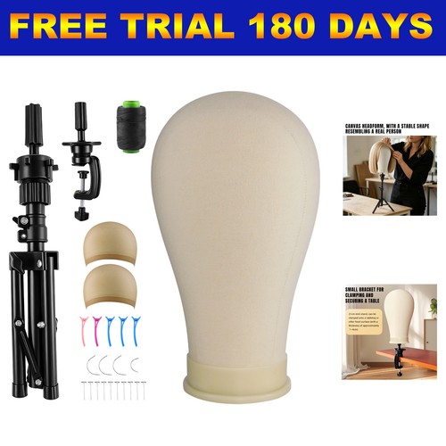 Wig stand with - with, head