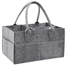 Grey Felt Baby Diaper Caddy