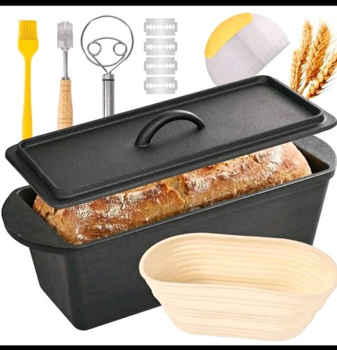 Cast iron lidded loaf - iron, qt