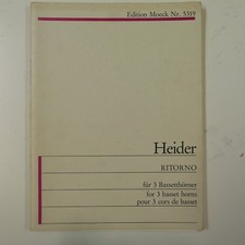 WERNER HEIDER ritorno for 3 basset horns , score & parts