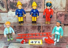 Vintage Fireman Sam Toy Figure Bundle X 5 Figures & Accessories Y471