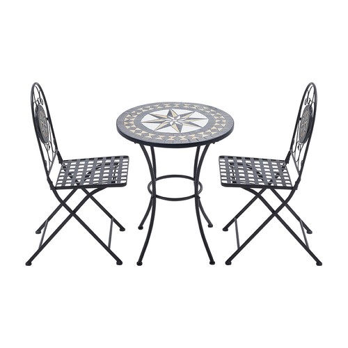 Black mosaic bistro set garden - bistro,