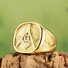 Men Masonic Signet Ring