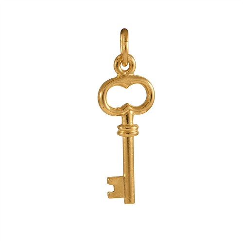 9ct gold key charm - key,