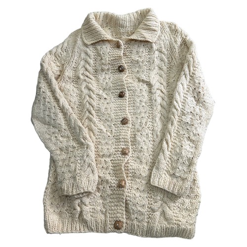 Vintage aran knit cardigan - vintage,