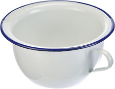 Ibili Chamber Pot Blanca 3,5 of Enamelled Steel, White/Blue, 24 X 24 X 12 Cm