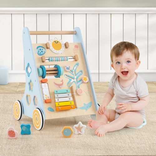 Wooden baby walker - wooden, push