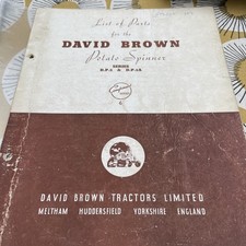 David Brown Potato spinner dp2/dp2A series parts manual 