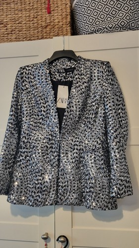 Bnwt zara black - silver, sequin