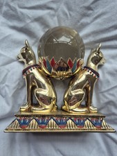 24ct gold plated Franklin Mint 'The Crystal Ball Of Bast' Cats Goddess Figurine
