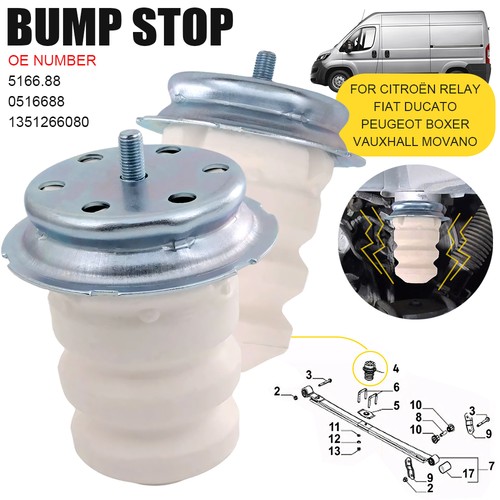 Suspension leaf spring bump - 2x,