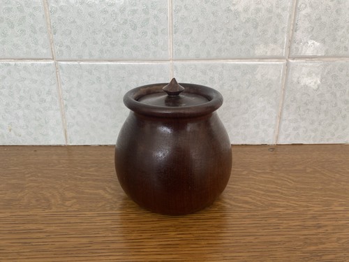 Antique wooden tobacco - wooden, jar