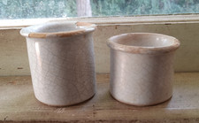 PAIR OF EARLY CERAMIC MEDICAL OINTMENT SALVE POTS DUG IN 1840s PRIVY