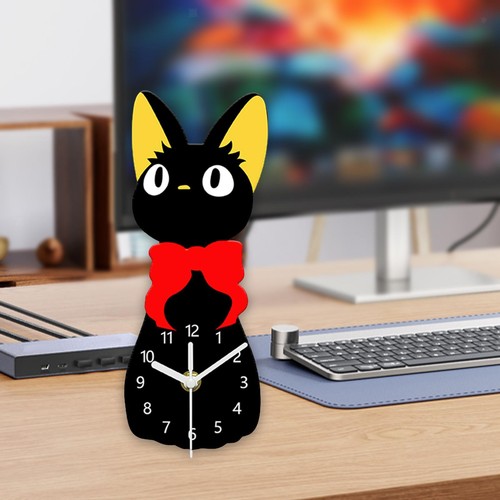 Cat table clock desk - cat,