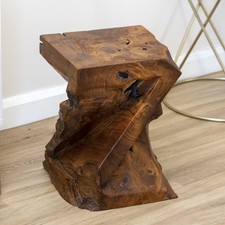 Solid Teak Root Twist Side