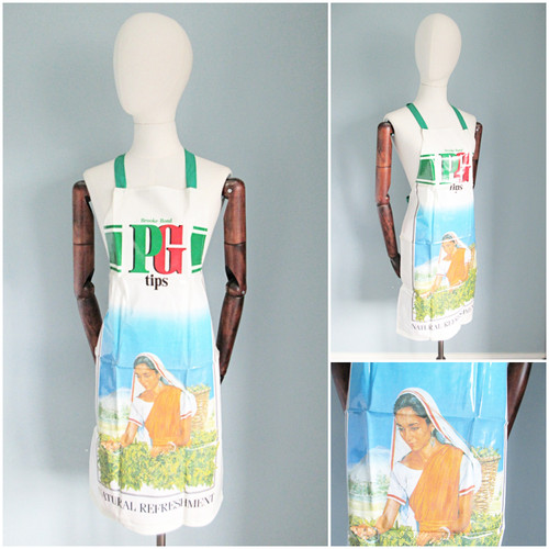 Vintage tips tea apron - vintage,