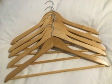 Set of 5 Wooden Hangers - New - Stylish and Modern