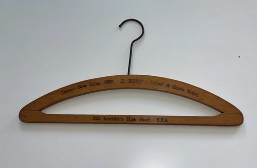 Vintage wooden coat hanger - coat, j