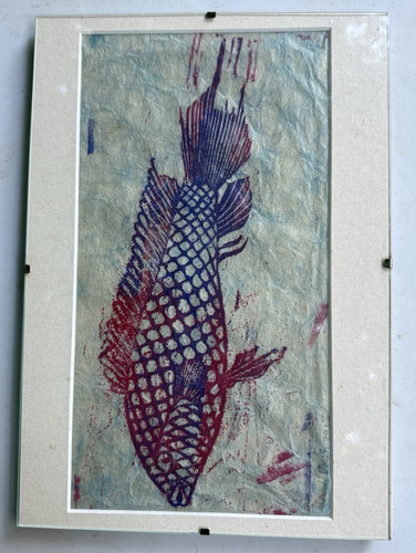 Mounted fish print artwork - fish,