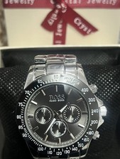 Silver with Black Dial Hugo Boss Watch Men's Watch