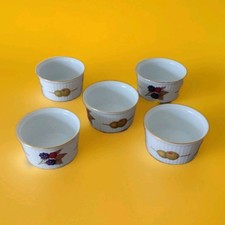 Set of 5 X Royal Worcester Fine Porcelain Evesham Ramekin Dishes 1961 VGC       