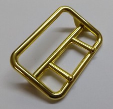 Sam Browne Buckle Double Prong High Sheen Gold Finish For Max 2" Belts