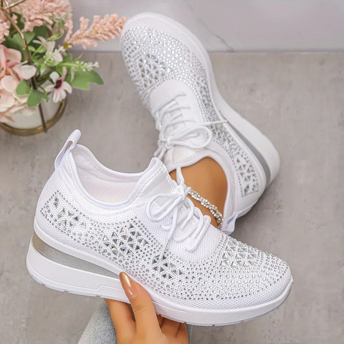 Women sparkle wedge trainers - sparkle,
